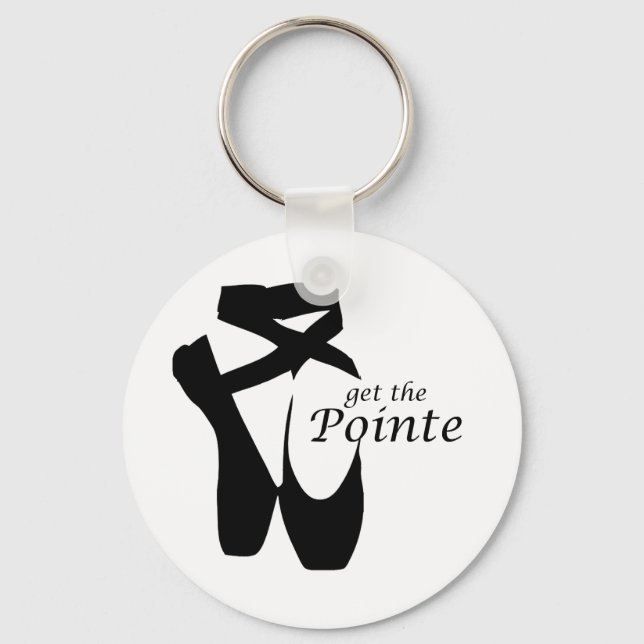 Ballet Ballerina Pointe Shoes Funny Keychain (Front)