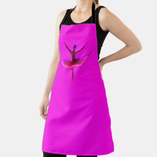 Ballet Ballerina Pose Glowing Violet Colours   Apron