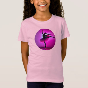 Ballet Ballerina Pose Glowing Violet Colours  T-Shirt