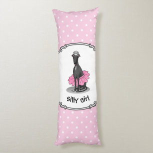 Ballet Ballerina Princess Greyhound Dog (black) Body Cushion