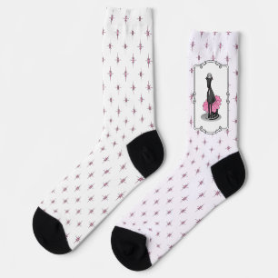 Ballet Ballerina Princess Greyhound Dog (black) Socks