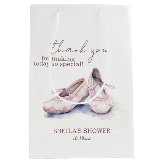 Ballet Ballerina Shoes Medium Gift Bag (Front)