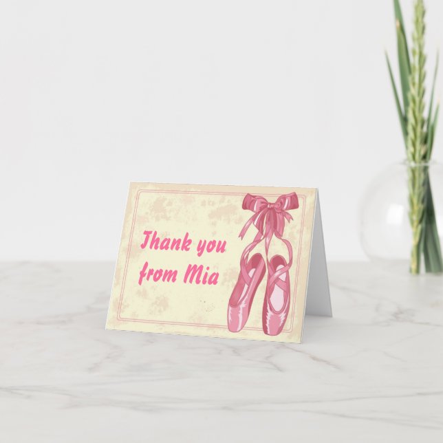 Ballet Ballerina Thank You Note Card (Front)