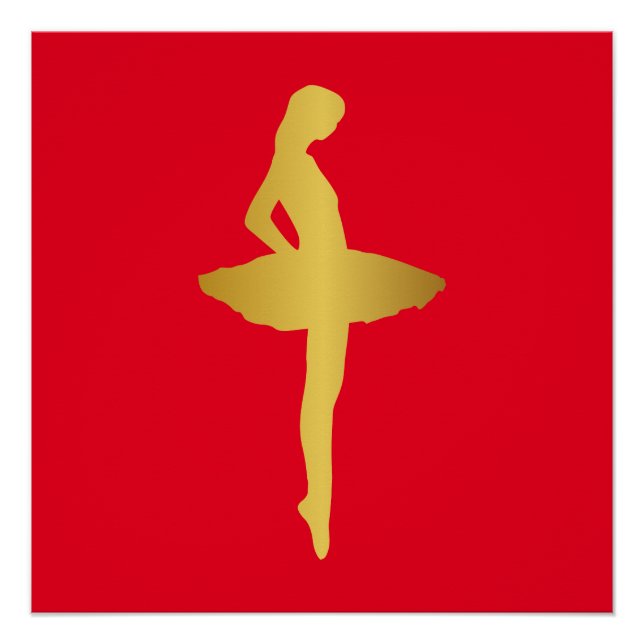 Ballet Ballroom Urban Dance Girl Red Minimalism Poster (Front)