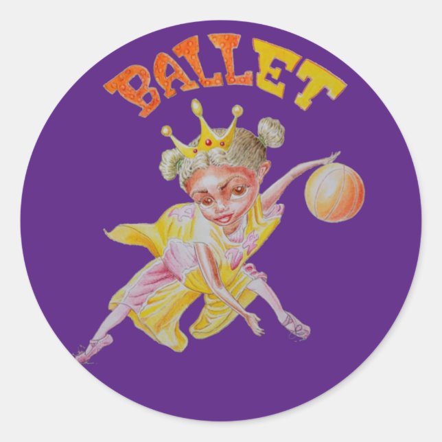 Ballet Basketball Girl Sticker (Front)