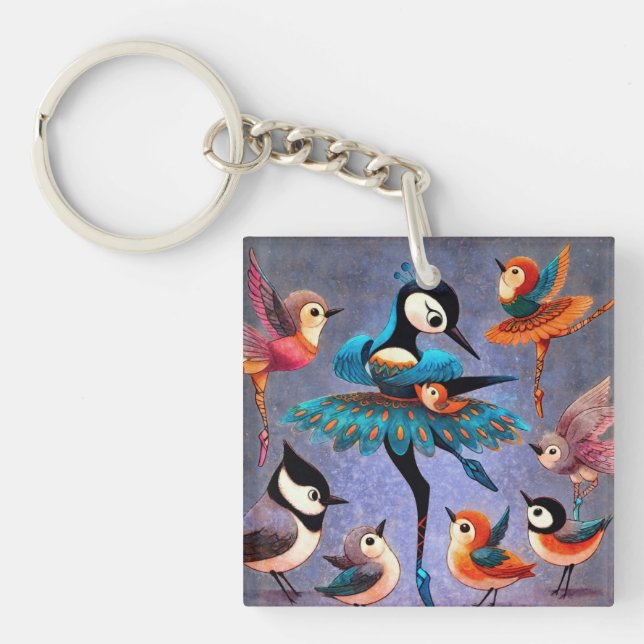 Ballet Birds Key Ring (Front)