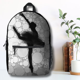 Ballet Black White Ballerina Printed Backpack