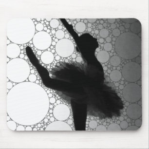 Ballet Black White Dancing Ballerina Mouse Mat