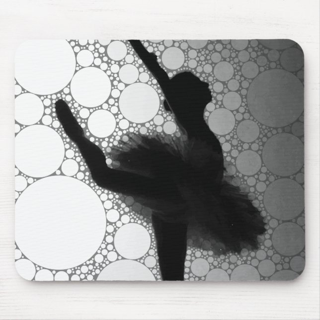 Ballet Black White Dancing Ballerina Mouse Mat (Front)