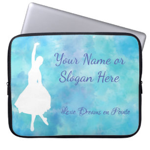 Ballet Blue Watercolor Laptop Sleeve Customisable