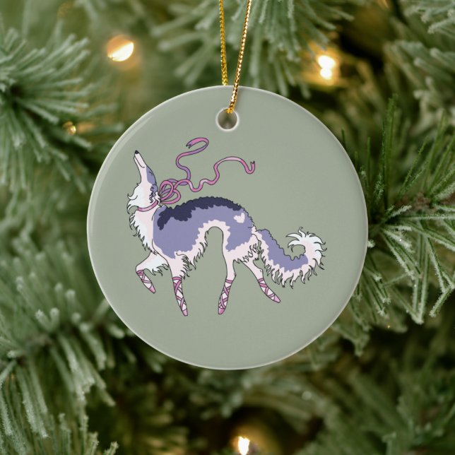 Ballet Borzoi Ceramic Tree Decoration (Tree)