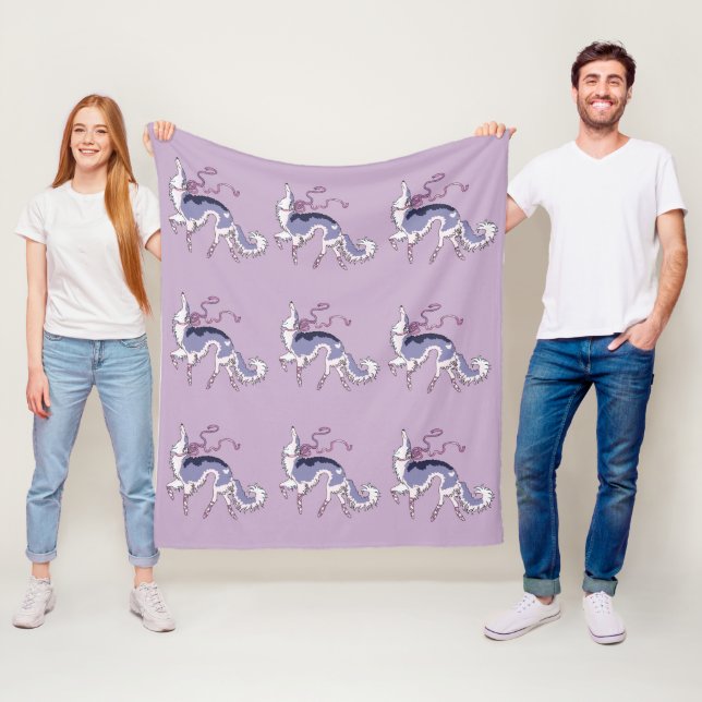 Ballet Borzoi Fleece Throw (In Situ)