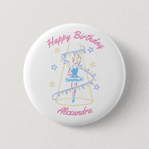 Ballet & Bunting (Blue) Birthday Badge