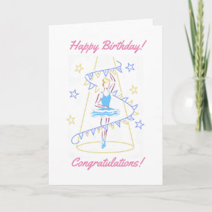Ballet & Bunting Blue Birthday Card