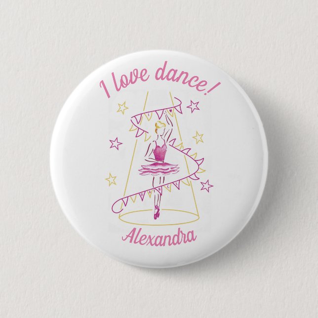Ballet & Bunting - I Love Dance badge (Front)