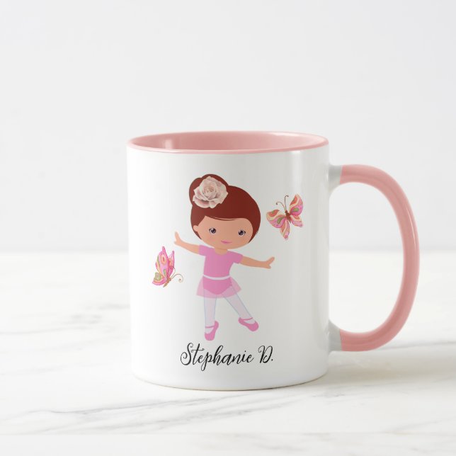 Ballet Butterfly friends Tutu Ballerina Girl Mug (Right)