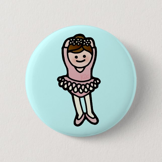 ballet butututon. 6 cm round badge (Front)