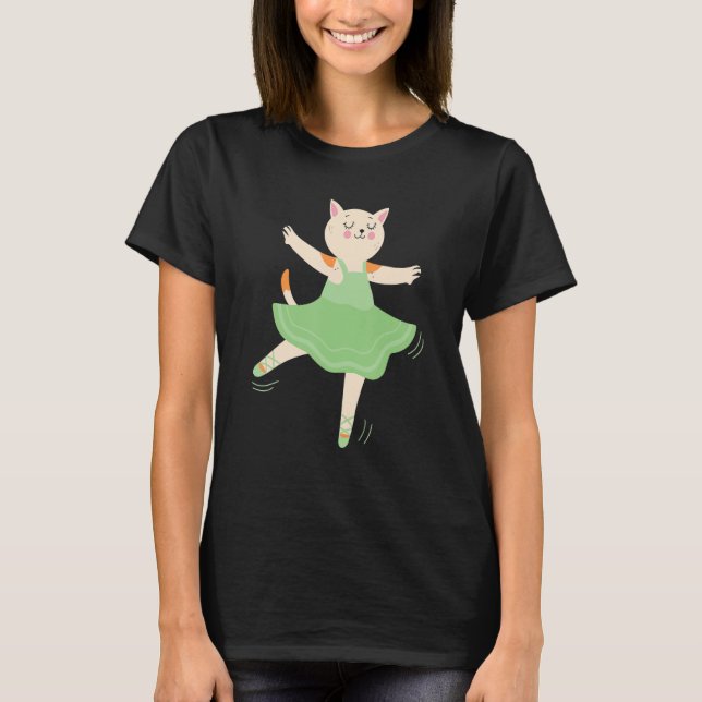 Ballet Cat Ballerina Love To Dance Ballet T-Shirt (Front)