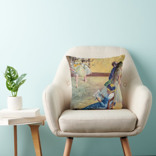 Ballet Class, the Dance Hall by Edgar Degas Cushion (Chair)