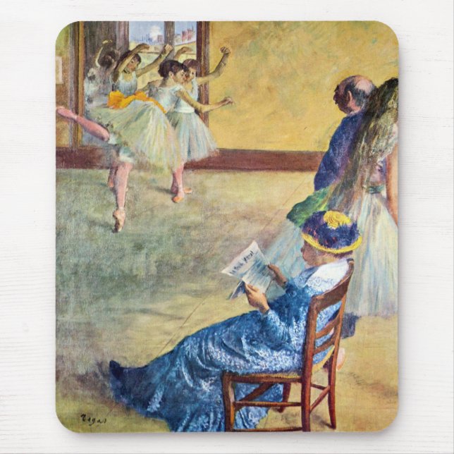 Ballet Class, the Dance Hall by Edgar Degas Mouse Mat (Front)