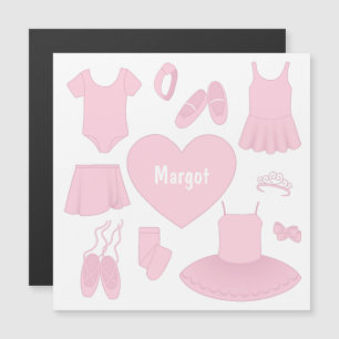 Ballet Clothes Magnetic Card - White Background