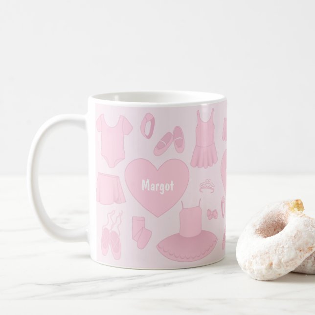 Ballet Clothes Mug - Pink Background (With Donut)