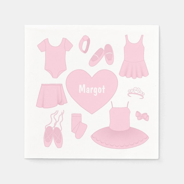Ballet Clothes Paper Napkin - White Background (Front)