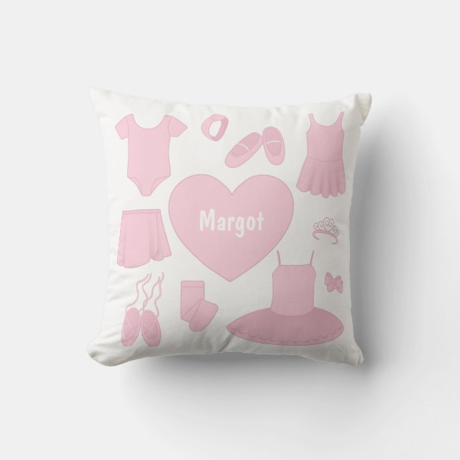 Ballet Clothes Pillow - White Background (Front)