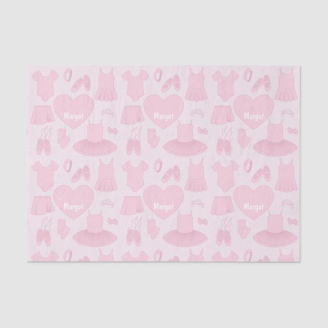 Ballet Clothes Tissue Paper - Pink Background (Front)