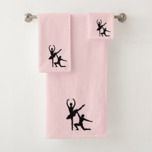 Ballet Couple Dance Pink Accent Bath Towel Set