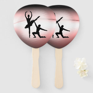 Ballet Couple Dance Pink Accent Hand Fan