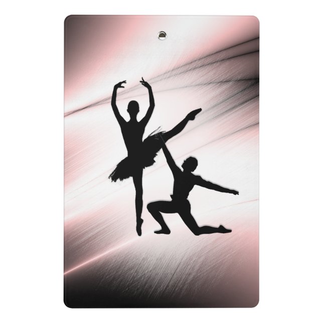 Ballet Couple Dance Pink Accent Mini Clipboard (Back)