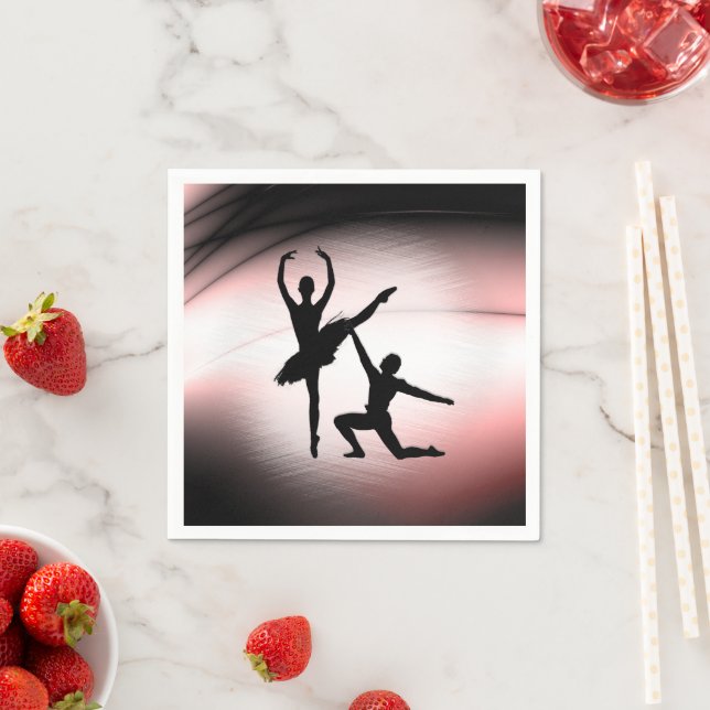 Ballet Couple Dance Pink Accent Napkin (Insitu)