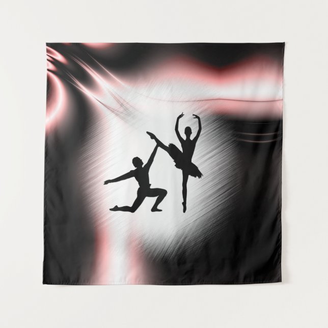 Ballet Couple Dance Pink Accent Tapestry (Front)