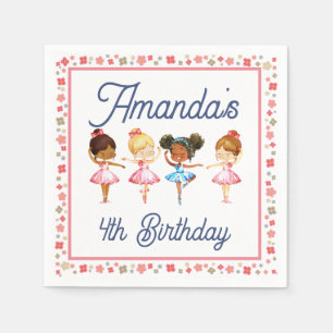Ballet Cute Girls Ballerina Birthday Napkin
