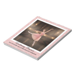 Ballet Dance Autograph Notepad Rose Gold Glitter