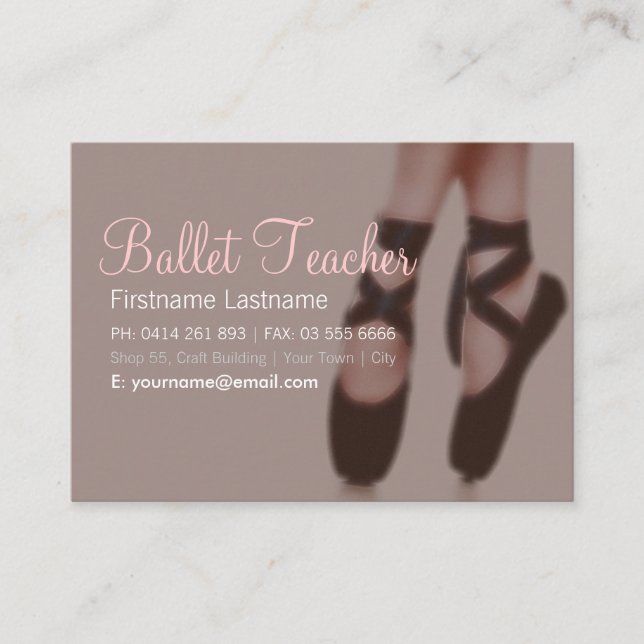 Ballet Dance big Business Card (Front)