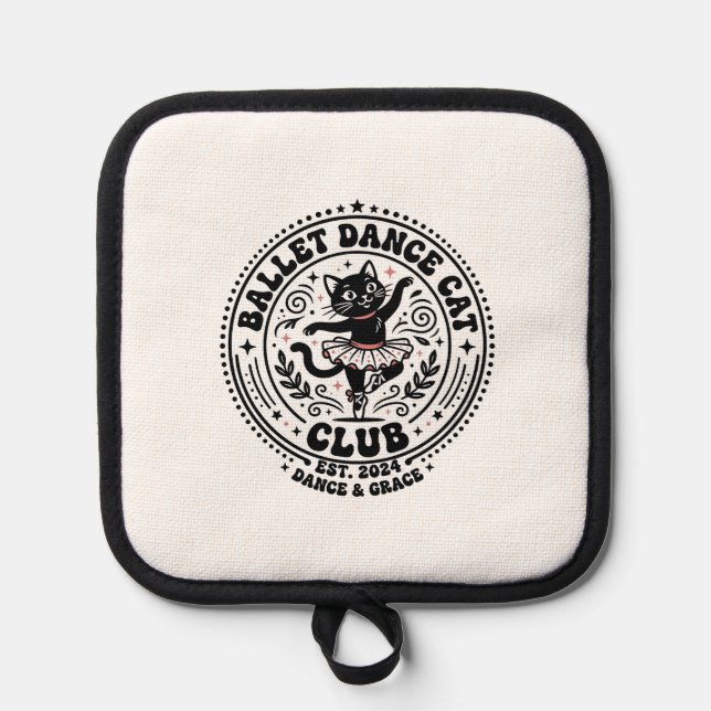 Ballet Dance Cat Pet Lover Shirt Art - Ballet Danc Pot Holder (Front)