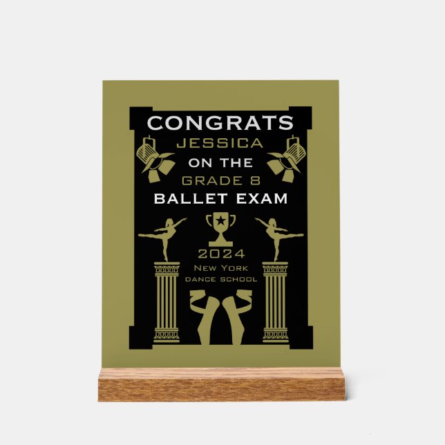 Ballet Dance Congratulations Acrylic Sign (Front)