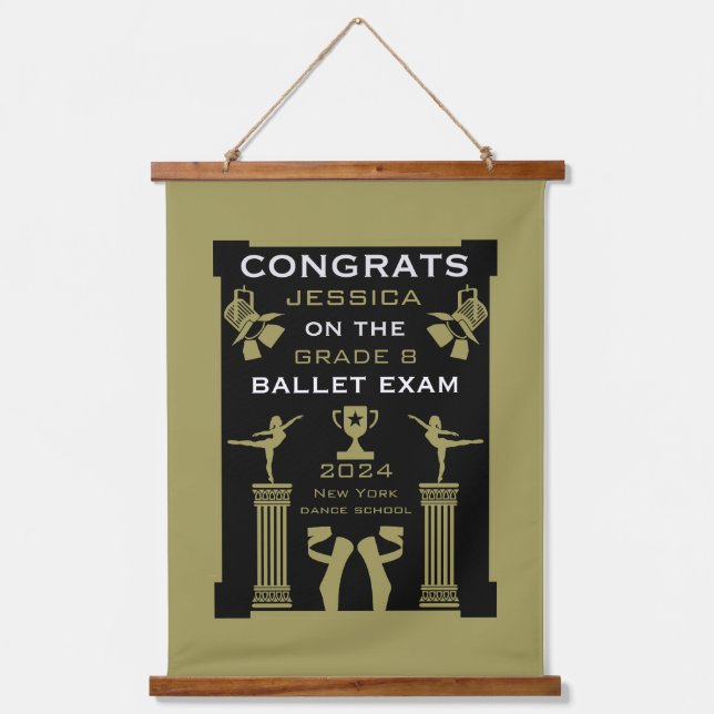 Ballet Dance Congratulations Hanging Tapestry (Front)