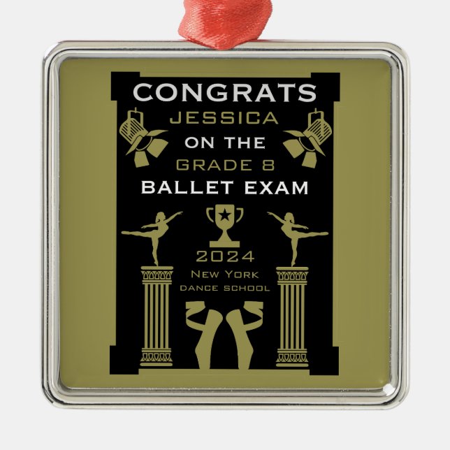 Ballet Dance Congratulations Metal Tree Decoration (Front)