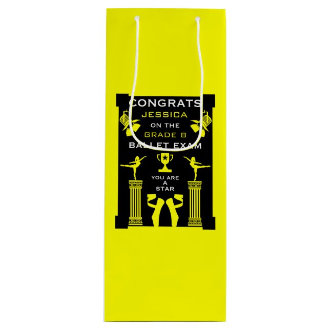Ballet Dance Congratulations Wine Gift Bag (Front)
