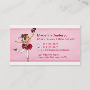 Ballet dance instructor teacher business cards