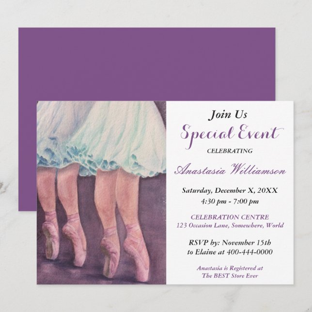 BALLET DANCE PARTY EVENT INVITE (Front/Back)