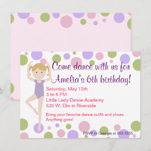Ballet Dance Party Invitation