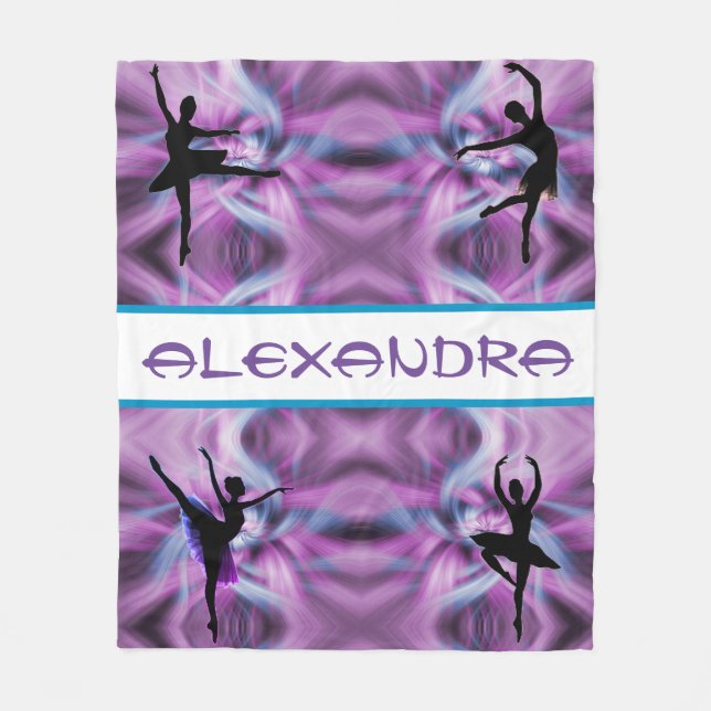 Ballet Dance Purple Abstract Fleece Blanket (Front)