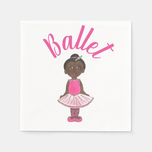 Ballet Dance Recital Pink Tutu Ballerina Dancer Napkin (Front)