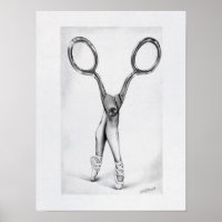 Ballet dance Scissors Ballerina Surreal drawing 