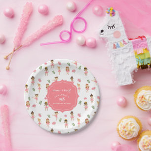 Ballet Dance & Twirl Pink Ballerina Birthday  Paper Plate