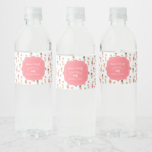 Ballet Dance & Twirl Pink Ballerina Birthday Water Bottle Label
